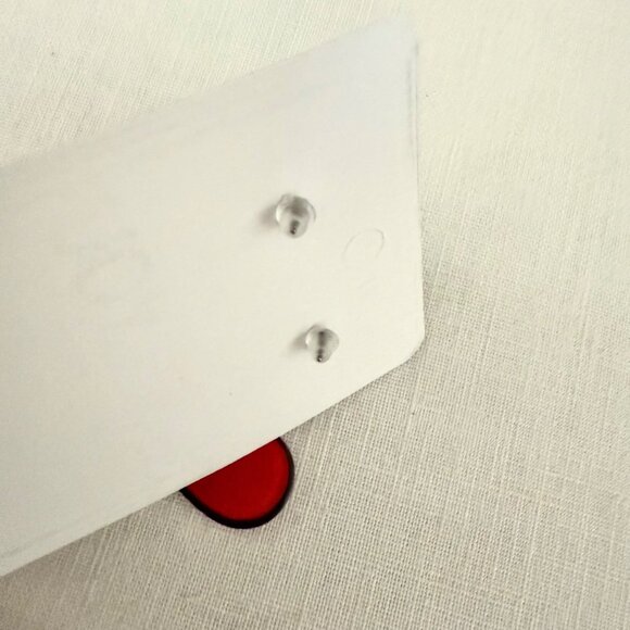 Piano Heart Earrings Black Red Music Lover Acrylic Dangle Earrings - Picture 9 of 10